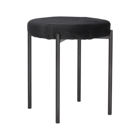 Intesi Stołek Taboret Madona VIC czarny - tkanina velvet, nogi metal - funkcja sztaplowania Intesi Stołek Taboret Madona VIC czarny - tkanina velvet, nogi metal - funkcja sztaplowania