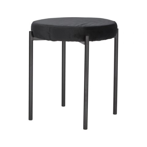 Intesi Stołek Taboret Madona VIC czarny - tkanina velvet, nogi metal - funkcja sztaplowania Intesi Stołek Taboret Madona VIC czarny - tkanina velvet, nogi metal - funkcja sztaplowania