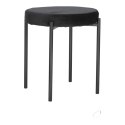Intesi Stołek Taboret Madona VIC czarny - tkanina velvet, nogi metal - funkcja sztaplowania Intesi Stołek Taboret Madona VIC czarny - tkanina velvet, nogi metal - funkcja sztaplowania