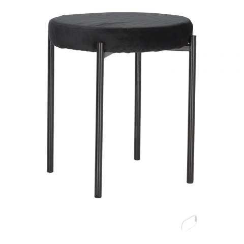 Intesi Stołek Taboret Madona VIC czarny - tkanina velvet, nogi metal - funkcja sztaplowania Intesi Stołek Taboret Madona VIC czarny - tkanina velvet, nogi metal - funkcja sztaplowania