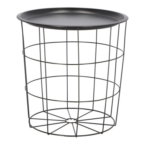 Intesi Stolik/ kosz Cocotte czarny metal - stolik kawowy Intesi Stolik/ kosz Cocotte czarny metal - stolik kawowy