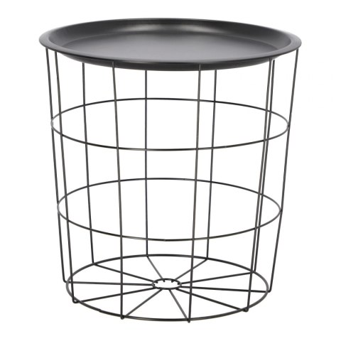 Intesi Stolik/ kosz Cocotte czarny metal - stolik kawowy Intesi Stolik/ kosz Cocotte czarny metal - stolik kawowy