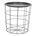 Intesi Stolik/ kosz Cocotte czarny metal - stolik kawowy Intesi Stolik/ kosz Cocotte czarny metal - stolik kawowy