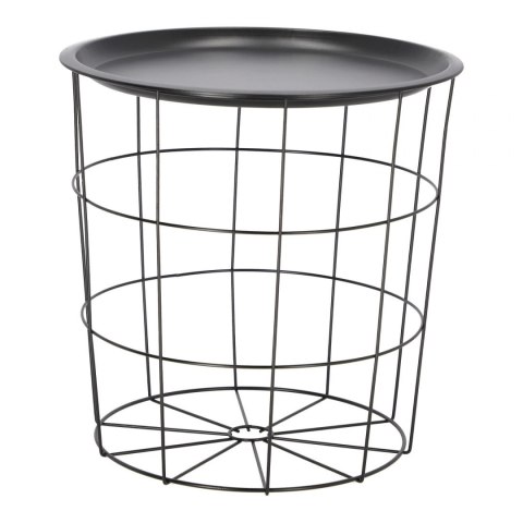 Intesi Stolik/ kosz Cocotte czarny metal - stolik kawowy Intesi Stolik/ kosz Cocotte czarny metal - stolik kawowy