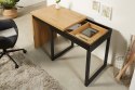 Invicta Interior INVICTA biurko rozkładane FLEX 80-160cm dębowe MDF fornir, metal czarny ze schowkiem pod blatem Invicta Interior INVICTA biurko rozkładane FLEX 80-160cm dębowe MDF fornir, metal czarny ze schowkiem pod blatem