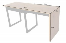 Invicta Interior INVICTA biurko rozkładane FLEX 80-160cm dębowe MDF fornir, metal czarny ze schowkiem pod blatem