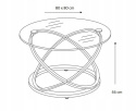 ŁAWA OKRĄGŁA EOS B SIGNAL SZKŁO HARTOWANE TRANSPARENTNY /STELAŻ METAL CHROM FI 80 - stolik do salonu szklany