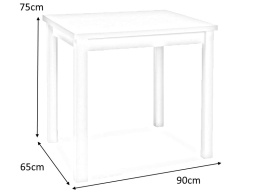 SIGNAL STÓŁ ADAM PROSTOKĄTNY BLAT BIAŁY MAT PŁYTA LAMINOWANA / CZARNY STELAŻ MDF 90x65