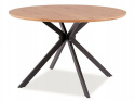 SIGNAL STÓŁ OKRĄGŁY ASTER MDF + OKLEINA DĄB/ STELAŻ METAL CZARNY FI 120 DO KUCHNI JADALNI SIGNAL STÓŁ OKRĄGŁY ASTER MDF + OKLEINA DĄB/ STELAŻ METAL CZARNY FI 120 DO KUCHNI JADALNI