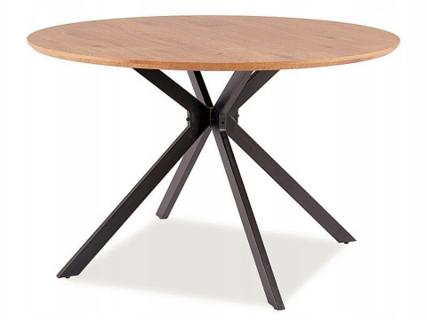 SIGNAL STÓŁ OKRĄGŁY ASTER MDF + OKLEINA DĄB/ STELAŻ METAL CZARNY FI 120 DO KUCHNI JADALNI SIGNAL STÓŁ OKRĄGŁY ASTER MDF + OKLEINA DĄB/ STELAŻ METAL CZARNY FI 120 DO KUCHNI JADALNI