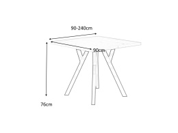 SIGNAL STÓŁ MERLIN PŁYTA LAMINOWANA DĄB ARTISAN / METAL CZARNY 90(240)X90