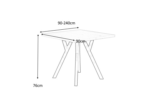 SIGNAL STÓŁ MERLIN PŁYTA LAMINOWANA DĄB ARTISAN / METAL CZARNY 90(240)X90 SIGNAL STÓŁ MERLIN PŁYTA LAMINOWANA DĄB ARTISAN / METAL CZARNY 90(240)X90