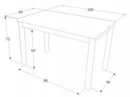 SIGNAL STÓŁ PROSTOKĄTNY ADAM DĄB ARTISAN BLAT PŁYTA LAMINOWANA/ CZARNY STELAŻ MDF 100x60