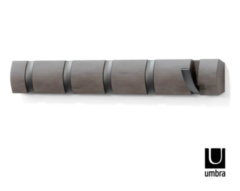 WIESZAK NA UBRANIA WISZĄCY FLIP 5 - SZARY drewniany, składane METALOWE HACZYKI Umbra UMBRA WIESZAK NA UBRANIA WISZĄCY FLIP 5 - SZARY drewniany, składane METALOWE HACZYKI Umbra UMBRA