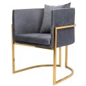 King Home Fotel CHLOE VELVET ciemny szary welur - chrom podstawa metalowa złota King Home Fotel CHLOE VELVET ciemny szary welur - chrom podstawa metalowa złota