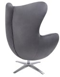 King Home Fotel EGG SZEROKI VELVET ciemny szary. 40 - welur, podstawa stal polerowana King Home Fotel EGG SZEROKI VELVET ciemny szary. 40 - welur, podstawa stal polerowana