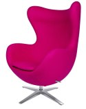 King Home Fotel EGG SZEROKI obrotowy z funkcją bujania fuksja.11 - wełna, podstawa stal polerowana King Home Fotel EGG SZEROKI obrotowy z funkcją bujania fuksja.11 - wełna, podstawa stal polerowana