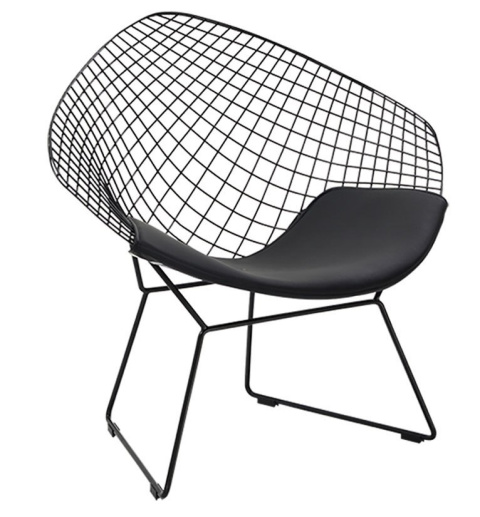 King Home Fotel Krzesło VOLIER SOFT metal czarny satynowy - poduszka czarna tapicerowana ekoskórą King Home Fotel Krzesło VOLIER SOFT metal czarny satynowy - poduszka czarna tapicerowana ekoskórą