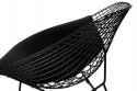 King Home Fotel Krzesło VOLIER SOFT metal czarny satynowy - poduszka czarna tapicerowana ekoskórą
