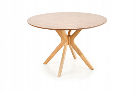 HALMAR stół NICOLAS okrągły dąb naturalny fi120cm blat MDF + okleina naturalna nogi lite drewno HALMAR stół NICOLAS okrągły dąb naturalny fi120cm blat MDF + okleina naturalna nogi lite drewno