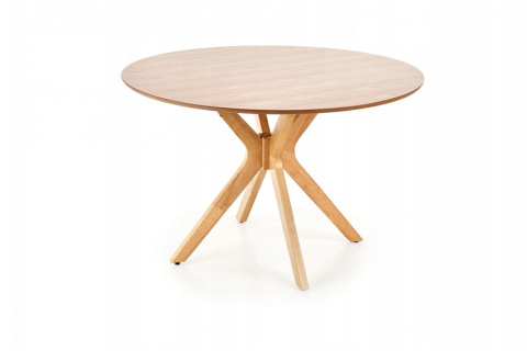 HALMAR stół NICOLAS okrągły dąb naturalny fi120cm blat MDF + okleina naturalna nogi lite drewno HALMAR stół NICOLAS okrągły dąb naturalny fi120cm blat MDF + okleina naturalna nogi lite drewno