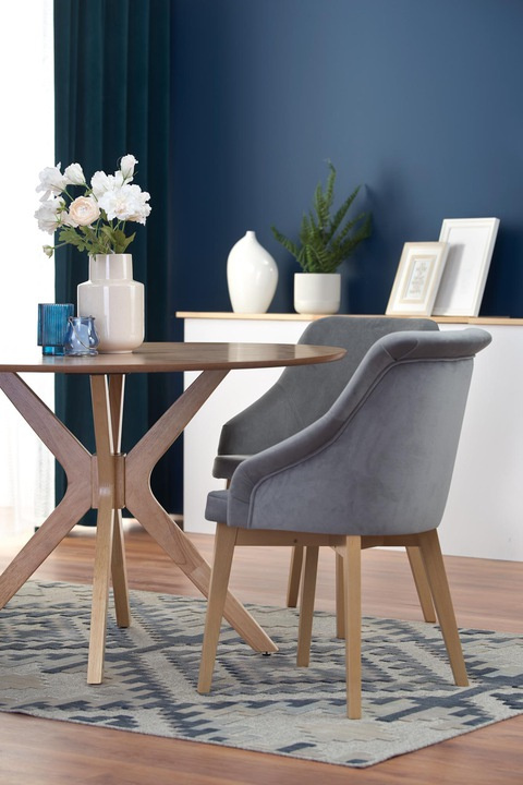 HALMAR stół NICOLAS okrągły dąb naturalny fi120cm blat MDF + okleina naturalna nogi lite drewno HALMAR stół NICOLAS okrągły dąb naturalny fi120cm blat MDF + okleina naturalna nogi lite drewno