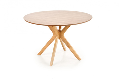 HALMAR stół NICOLAS okrągły dąb naturalny fi120cm blat MDF + okleina naturalna nogi lite drewno HALMAR stół NICOLAS okrągły dąb naturalny fi120cm blat MDF + okleina naturalna nogi lite drewno