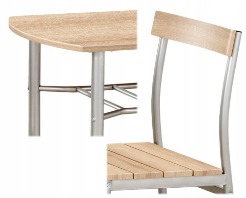 Halmar LANCE zestaw stół + 2 krzesła dąb sonoma MDF laminat stal malowana 82x50 Halmar LANCE zestaw stół + 2 krzesła dąb sonoma MDF laminat stal malowana 82x50