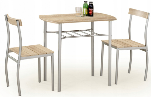 Halmar LANCE zestaw stół + 2 krzesła dąb sonoma MDF laminat stal malowana 82x50 Halmar LANCE zestaw stół + 2 krzesła dąb sonoma MDF laminat stal malowana 82x50