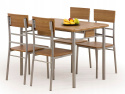 Halmar NATANIEL - NATAN zestaw stół + 4 krzesła orzech, MDF laminowany, stal malowana proszkowo 110x70 Halmar NATANIEL - NATAN zestaw stół + 4 krzesła orzech, MDF laminowany, stal malowana proszkowo 110x70