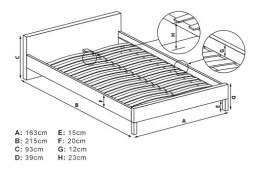 Halmar łóżko SAMARA 2 160 tkanina popiel, lite drewno orzech