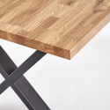 Halmar stół APEX 160x90 drewno lite - dębowe kolor: dąb naturalny, stelaż stal malowana czarny Halmar stół APEX 160x90 drewno lite - dębowe kolor: dąb naturalny, stelaż stal malowana czarny