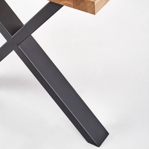 Halmar stół APEX 160x90 drewno lite - dębowe kolor: dąb naturalny, stelaż stal malowana czarny Halmar stół APEX 160x90 drewno lite - dębowe kolor: dąb naturalny, stelaż stal malowana czarny