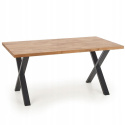 Halmar stół APEX 160x90 drewno lite - dębowe kolor: dąb naturalny, stelaż stal malowana czarny Halmar stół APEX 160x90 drewno lite - dębowe kolor: dąb naturalny, stelaż stal malowana czarny