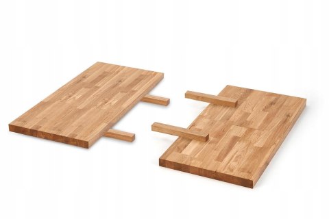 Halmar stół APEX 160x90 drewno lite - dębowe kolor: dąb naturalny, stelaż stal malowana czarny Halmar stół APEX 160x90 drewno lite - dębowe kolor: dąb naturalny, stelaż stal malowana czarny