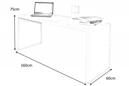 Invicta Interior INVICTA biurko FAST TRADE 160x60 cm białe - płyta MDF lakierowana