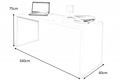 Invicta Interior INVICTA biurko FAST TRADE 160x60 cm białe - płyta MDF lakierowana Invicta Interior INVICTA biurko FAST TRADE 160x60 cm białe - płyta MDF lakierowana