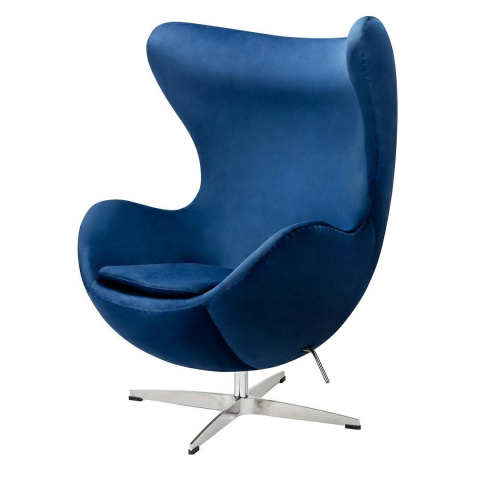 King Home Fotel EGG CLASSIC VELVET obrotowy z funkcją bujania, granatowy - welur, podstawa aluminiowa King Home Fotel EGG CLASSIC VELVET obrotowy z funkcją bujania, granatowy - welur, podstawa aluminiowa