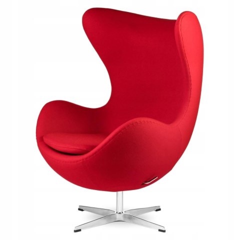 FOTEL EGG CLASSIC OBROTOWY FUNKCJA BUJANIA CZERWONY - wełna kaszmirowa POLEROWANE ALUMINIUM KORPUS WŁÓKNO SZKLANE King Home FOTEL EGG CLASSIC OBROTOWY FUNKCJA BUJANIA CZERWONY - wełna kaszmirowa POLEROWANE ALUMINIUM KORPUS WŁÓKNO SZKLANE King Home