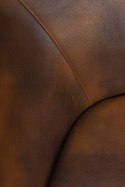 King Home Fotel EGG SZEROKI PU brąz vintage czekolada - fotel obrotowy z funkcją bujania - kołyska - ekoskóra /stelaż chromowany