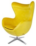 King Home Fotel EGG SZEROKI VELVET żółty.20 - welur, podstawa stal polerowana King Home Fotel EGG SZEROKI VELVET żółty.20 - welur, podstawa stal polerowana
