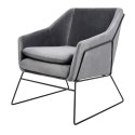 King Home Fotel EMMA VELVET ciemny szary welur - podstawa czarna metalowa King Home Fotel EMMA VELVET ciemny szary welur - podstawa czarna metalowa