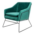 King Home Fotel EMMA VELVET ciemny zielony welur - podstawa czarna metalowa King Home Fotel EMMA VELVET ciemny zielony welur - podstawa czarna metalowa