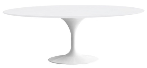 King Home Stół TULIP ELLIPSE biały - blat owalny MDF półmat, metal lakierowany połysk King Home Stół TULIP ELLIPSE biały - blat owalny MDF półmat, metal lakierowany połysk