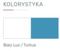 ŁAWA STOLIK MEBLE MŁODZIEŻOWE MOBI System MO16 Meblar - Biały Lux / Turkus - stolik - półka stojąca do pokoju młodzieżowego