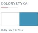 SZAFKA NOCNA MEBLE MŁODZIEŻOWE MOBI System MO17 Meblar - Biały Lux / Turkus szafka nocna z szufladą i półkami PŁYTA LAMINOWANA