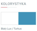 ŁÓŻKO PIĘTROWE MEBLE MŁODZIEŻOWE MOBI System MO19 Meblar - Biały Lux / Turkus łóżko młodzieżowe z szufladami, półkami i drabinką