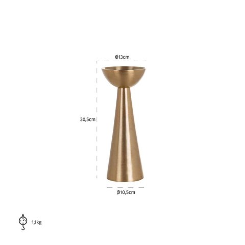 Richmond Interiors RICHMOND świecznik AMAYA GOLD BIG złoty - aluminium Richmond Interiors RICHMOND świecznik AMAYA GOLD BIG złoty - aluminium