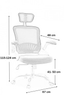 SIGNAL FOTEL OBROTOWY Q-831 SZARY TKANINA+SIATKA TILT