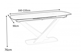 SIGNAL STÓŁ CASSINO II SZKŁO CERAMIKA WŁOSKA GRAFIT / BIAŁY MAT MDF +SZKŁO160(220)X90